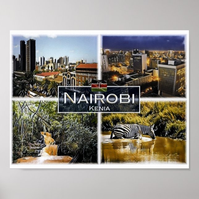 Póster Nairobi - Kenya - Mosaic - (Frente)