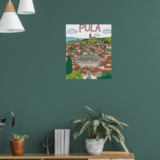 Póster Naïve Art Pula Arena Print – Historic Landmark Art (Salón 1)