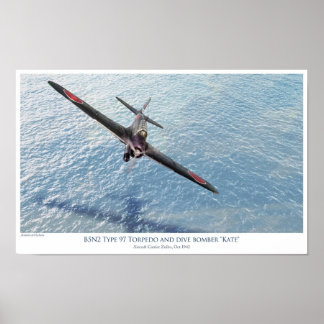 Póster Nakajima B5N1 "Kate" del bombardero de torpedos