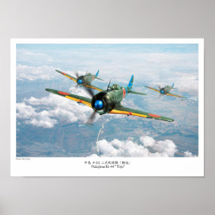 Póster Nakajima Ki-44"Tojo" 中 島 キ44 二 式 闘 """