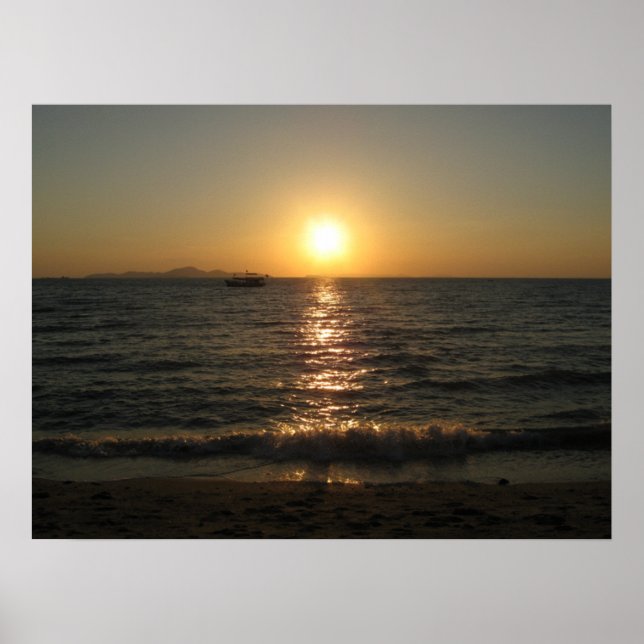 Póster Naklua Beach Sunset .. Pattaya, Chonburi, Tailandi (Frente)
