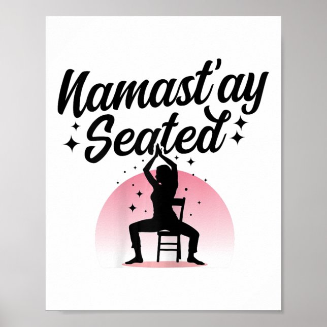 Póster Namastay Sentado - Yoga de Silla (Frente)