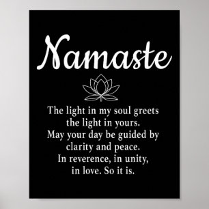 Póster Namaste Atención Plena Y Flor De Loto Espiritual Y