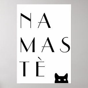 Póster Namaste black cat