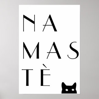Póster Namaste black cat