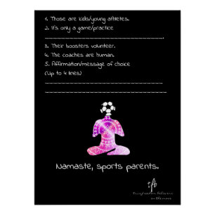Póster Namaste, Deportes Padres Berry Yogurt Fútbol