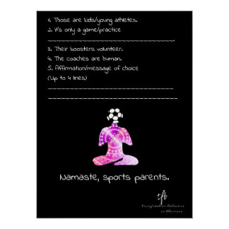 Póster Namaste, Deportes Padres Berry Yogurt Fútbol