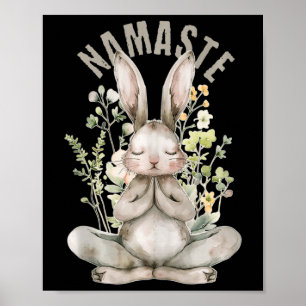 Póster Namaste Easter Rabbit Zen Yoga Interior Peace Spir