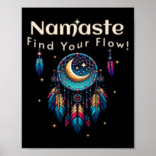 Póster Namaste Encuentra Tu Flujo Luna Creciente Atrapasu