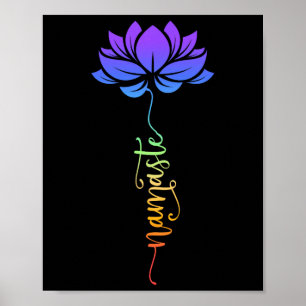 Póster Namaste Flor de Loto Meditación Yoga 