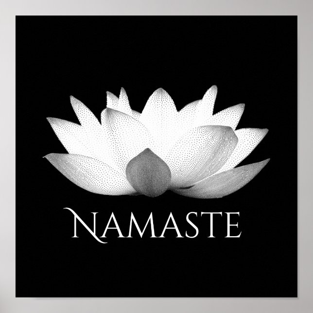 Póster Namaste Lotus Flower Yoga (Frente)