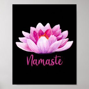 Póster Namaste Lotus Yoga Regalos Meditación Meditar Flor