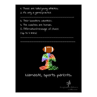 Póster Namaste, Padres de Deportes Colores Tropicales Fút