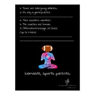 Póster Namaste, Padres de Deportes Neon Rojo y Azul Fútbo