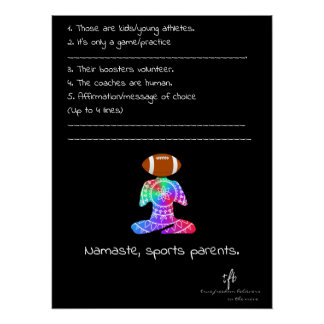 Póster Namaste, Padres de Deportes Sea Siren Fútbol