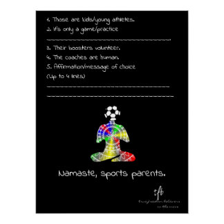 Póster Namaste, padres de deportistas Fútbol TV realista