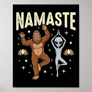 Póster Namaste Pie Grande Alien Yoga Espiritual Lanza Flo
