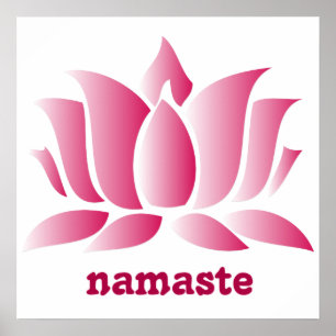 Póster namaste rosado del loto de la yoga
