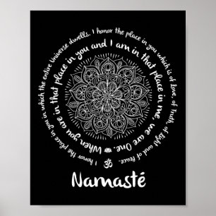 Póster Namaste Somos Uno Meditación Frases Mandala Yoga