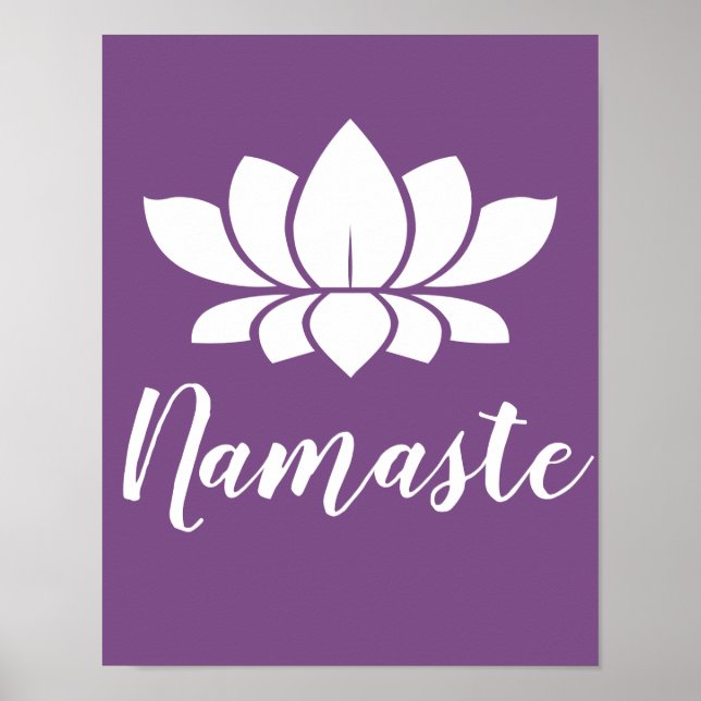 Póster Namaste White Lotus y Purple Yoga (Frente)