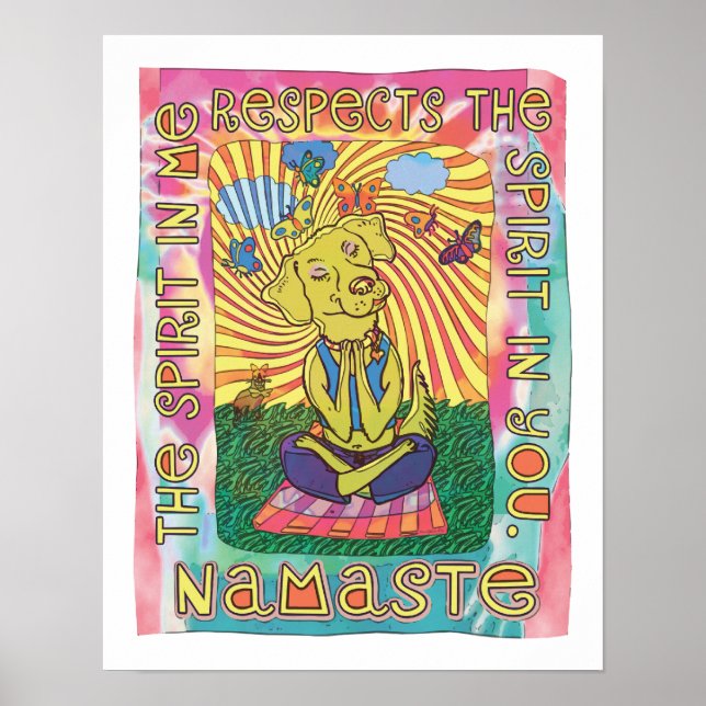 Póster Namaste Yoga Dog (Frente)