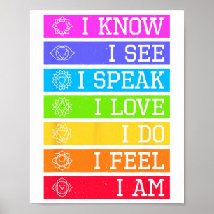 Póster Namaste Yoga Meditación 7 Chakras Espiritual