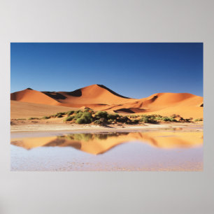 Póster Namibia, región de Sossusvlei, dunas de arena en e