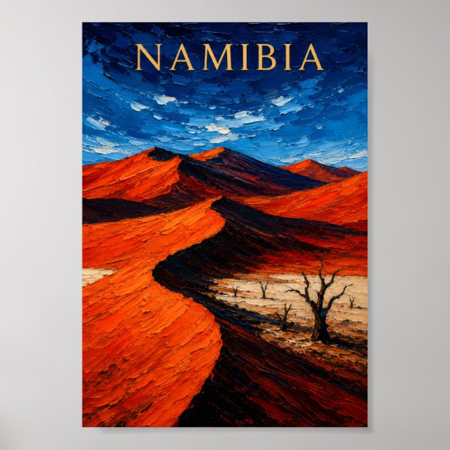 Póster Namibia: Scenic Desert Dunes Art Souvenir (Frente)