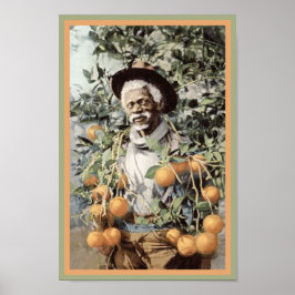 Póster Nan vintage de América Negra en terreno Naranja