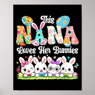 Póster Nana ama conejos de Pascua Grupo conejos corbata d