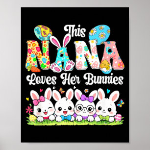 Póster Nana ama conejos de Pascua grupo conejos corbata d
