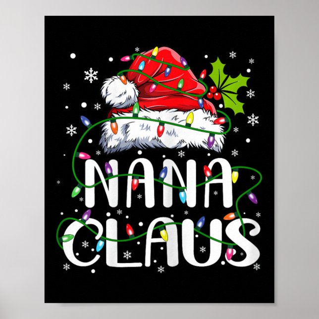 Póster Nana Claus Navidades Santa Hat Familia Xma (Frente)