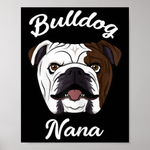 Póster Nana Cute English Bulldog Grandma