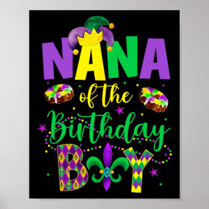 Póster Nana De La Camisa De Cumpleaños Mardi Gras Gigi Ma