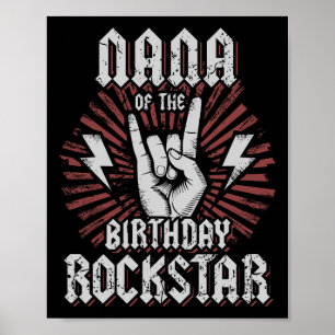 Póster Nana de la estrella de rock de cumpleaños Rocker c