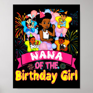 Póster Nana de la niña de cumpleaños Muñecas de cumpleaño