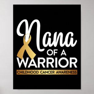 Póster Nana De Una Cinta De Oro Para El Cáncer Infantil D