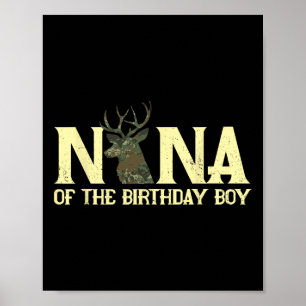 Póster Nana del cazador de ciervos del cumpleaños Camufla