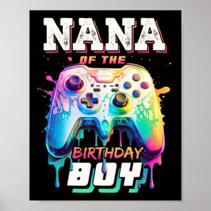 Póster Nana del niño de cumpleaños juego de vídeo coincid