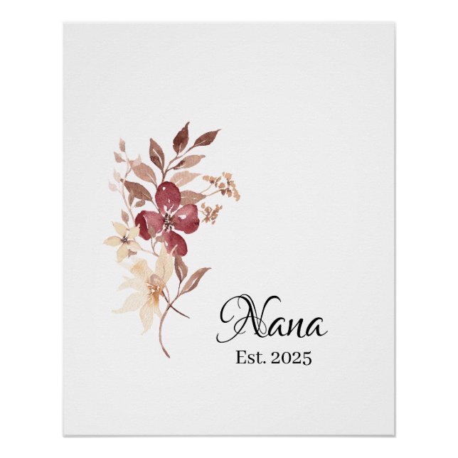 Póster Nana Est. Year – New Grandma Milestone (Anverso)