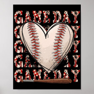 Póster Nana Leopard Game Day Baseball Lover Día de la Mad