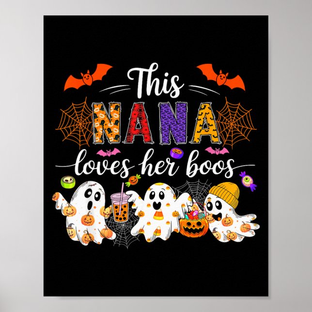 Póster Nana Loves Her Boos Halloween Boos Lover Family Gr (Frente)