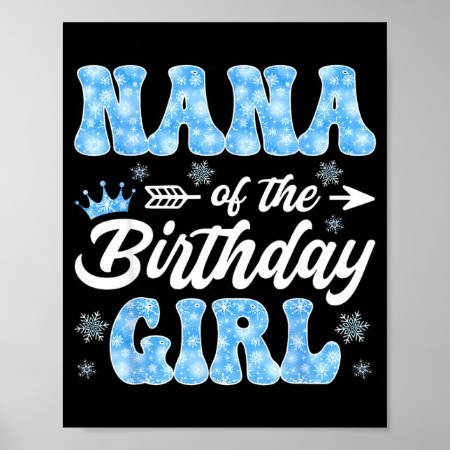 Póster Nana Of The Birthday Girl Snowflakes Winter Christ (Frente)