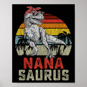 Póster Nanasaurus T Rex Dinosaur Nana Saurus Coincidencia