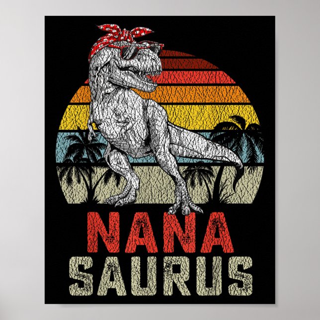 Póster Nanasaurus T Rex Dinosaur Nana Saurus Family Match (Frente)