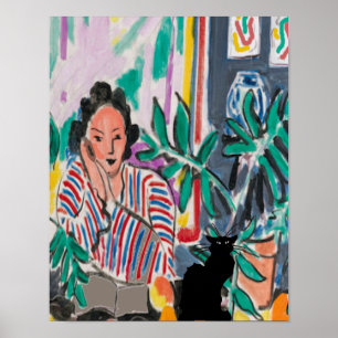 Póster Nancy en teléfono móvil y gato, añade texto, Poste