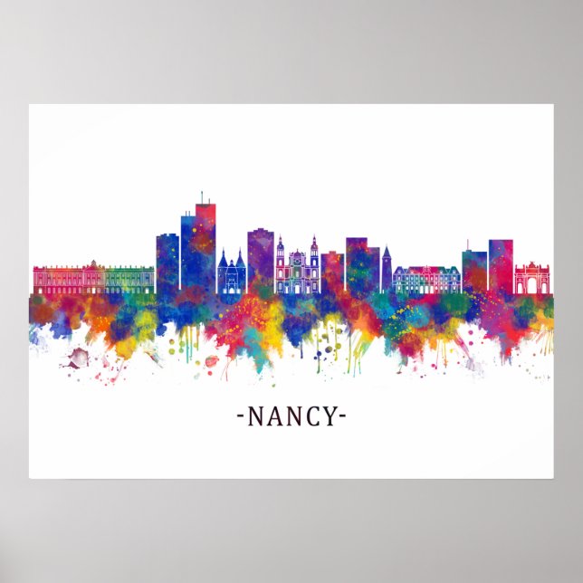 Póster Nancy France Skyline (Frente)