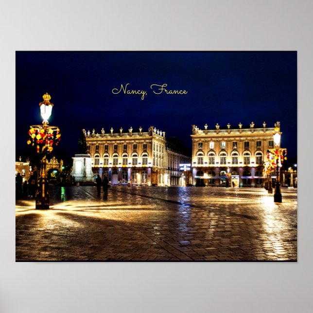 Póster Nancy, Francia de noche (Frente)