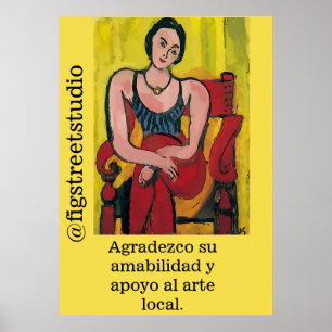 Póster Nancy In Red Chair Gracias por editar texto