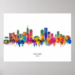Póster Nanjing China Skyline